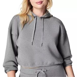 Spanx AirEssentials Cinched Crop Hoodie Heather Gray 3X NWT